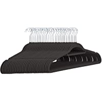 Amazon Basics - Perchas de terciopelo para trajes con gancio per cravatte- color negro- 30 unidades